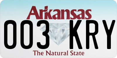 AR license plate 003KRY