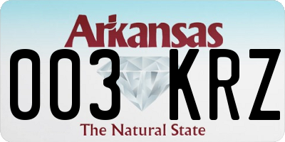 AR license plate 003KRZ