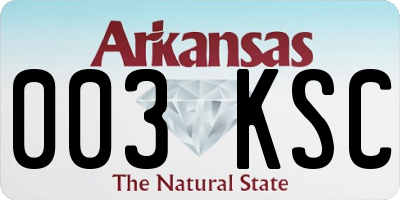 AR license plate 003KSC