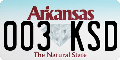 AR license plate 003KSD