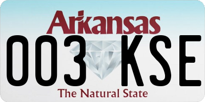 AR license plate 003KSE
