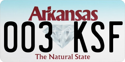 AR license plate 003KSF