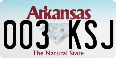 AR license plate 003KSJ