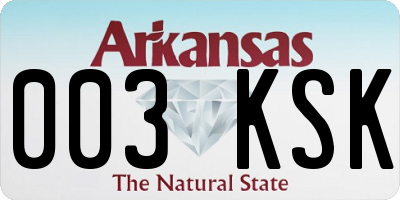 AR license plate 003KSK