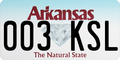 AR license plate 003KSL