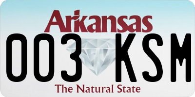 AR license plate 003KSM