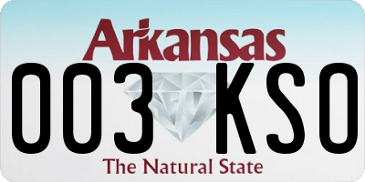 AR license plate 003KSO