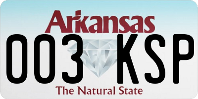 AR license plate 003KSP