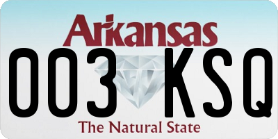 AR license plate 003KSQ