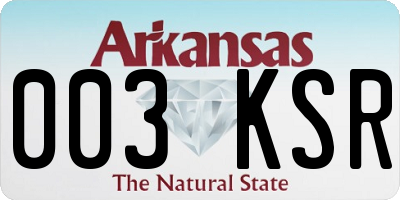 AR license plate 003KSR