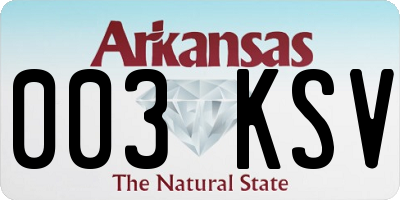 AR license plate 003KSV