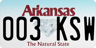 AR license plate 003KSW