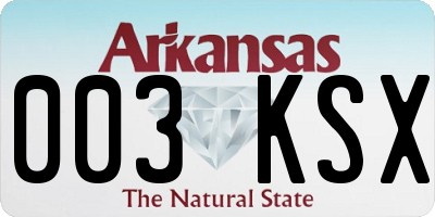 AR license plate 003KSX