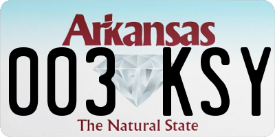 AR license plate 003KSY