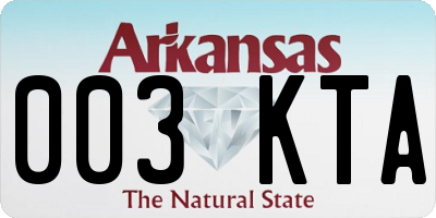 AR license plate 003KTA