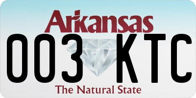 AR license plate 003KTC