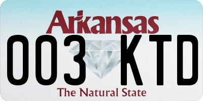 AR license plate 003KTD
