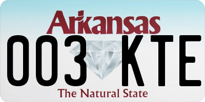 AR license plate 003KTE