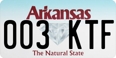 AR license plate 003KTF