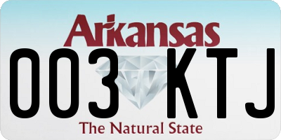 AR license plate 003KTJ