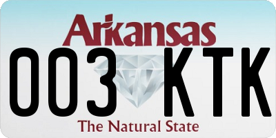 AR license plate 003KTK