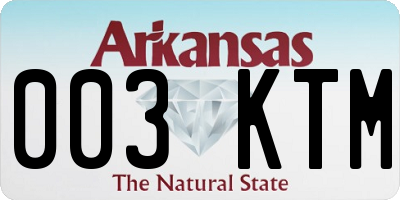 AR license plate 003KTM