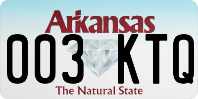 AR license plate 003KTQ