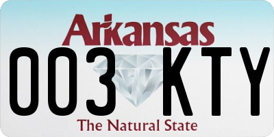 AR license plate 003KTY