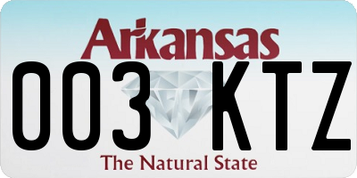 AR license plate 003KTZ