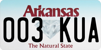 AR license plate 003KUA