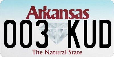 AR license plate 003KUD