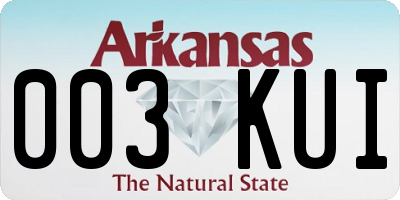 AR license plate 003KUI