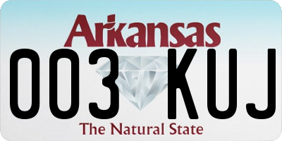 AR license plate 003KUJ