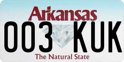 AR license plate 003KUK