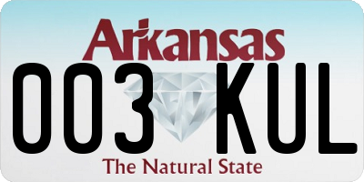 AR license plate 003KUL