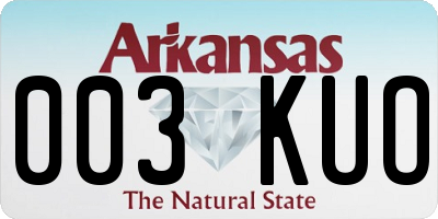 AR license plate 003KUO
