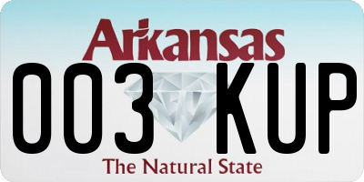 AR license plate 003KUP