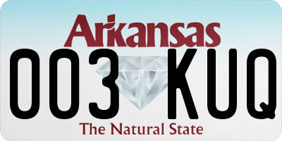 AR license plate 003KUQ