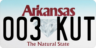AR license plate 003KUT
