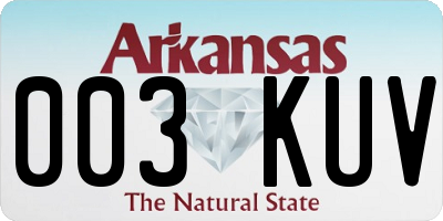 AR license plate 003KUV