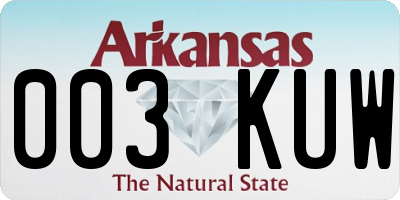 AR license plate 003KUW
