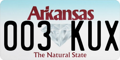 AR license plate 003KUX