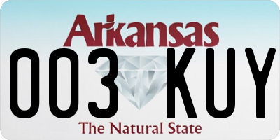 AR license plate 003KUY