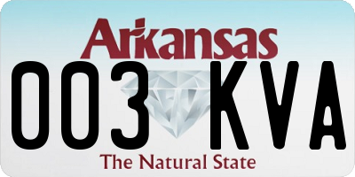 AR license plate 003KVA