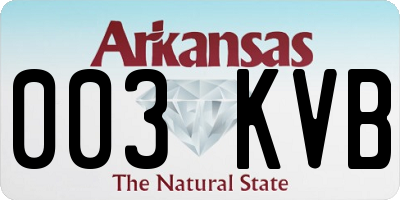 AR license plate 003KVB