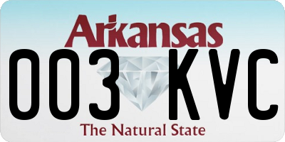 AR license plate 003KVC