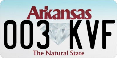 AR license plate 003KVF