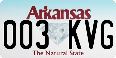 AR license plate 003KVG