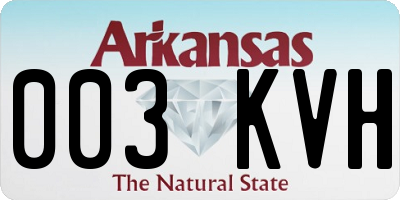 AR license plate 003KVH