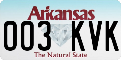 AR license plate 003KVK